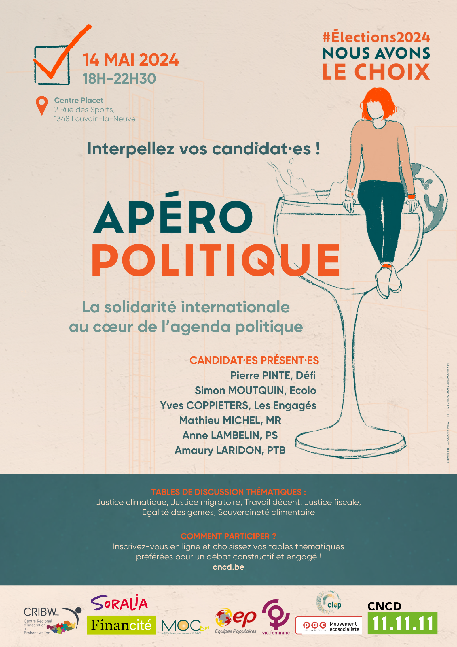 Apéro Politique BW   Affiche A2 (420 x 594 mm)